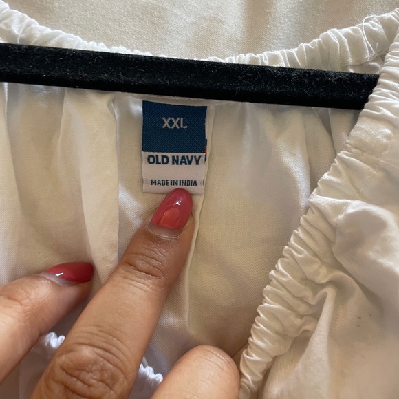 Old Navy White Waist-Defined Puff-Sleeve Cotton-Poplin Side-Cutout Mini Dress - Picture 5 of 6